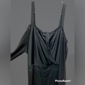 4X Black Cold Shoulder Jumpsuit